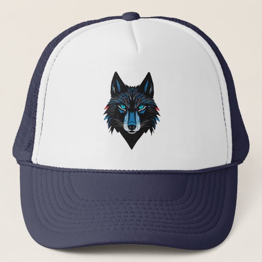 Mystieke Wolf Trucker Hoed Pet (Voorkant)