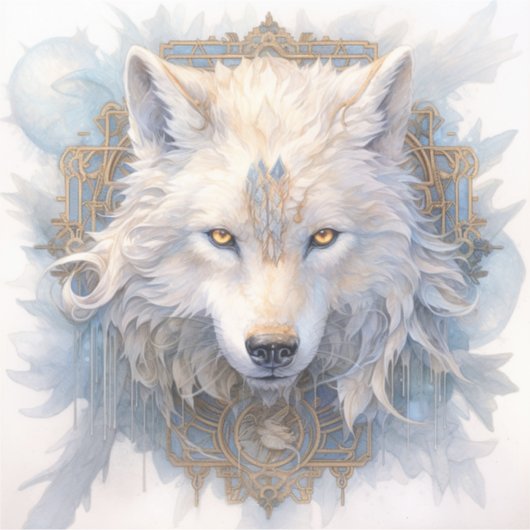 Mystieke Wolf Vinyl Sticker (Voorkant)