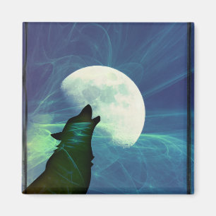 Mystieke Wolfmaan Vierkante Magneet