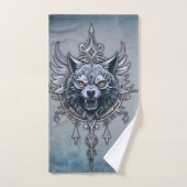 Mystieke wolfskop. bad handdoek (Handdoek)