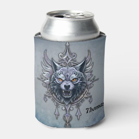 Mystieke wolfskop. blikjeskoeler (Blikje Voorkant)