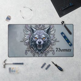 Mystieke wolfskop. bureaumat