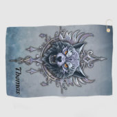 Mystieke wolfskop. golfhanddoek (Horizontaal)