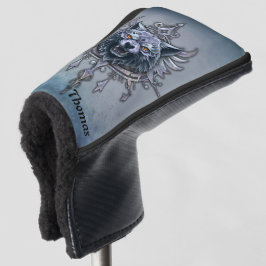 Mystieke wolfskop. golfheadcover