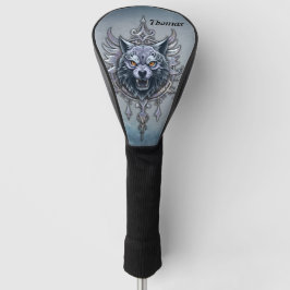 Mystieke wolfskop. golfheadcover