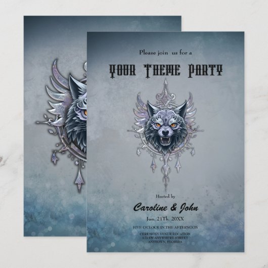 Mystieke wolfskop. kaart (Voorkant / Achterkant)