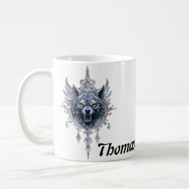 Mystieke wolfskop. koffiemok