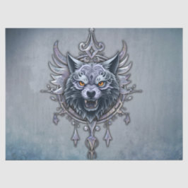 Mystieke wolfskop. tissuepapier