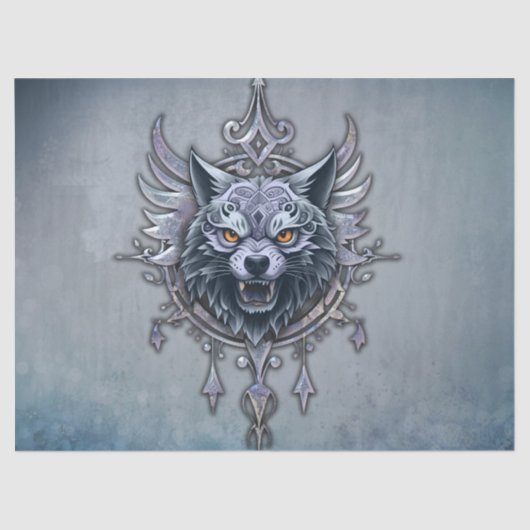 Mystieke wolfskop. tissuepapier (Voorkant)