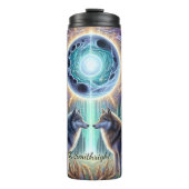 Mystieke Wolven Kosmisch Bos Verbinding Thermosbeker (Voorkant)