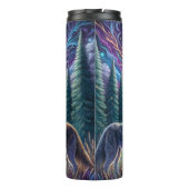 Mystieke Wolven Kosmisch Bos Verbinding Thermosbeker (Achterkant)