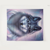 Mystieke WolveTapijt Wandkleed (Voorkant (horizontaal))
