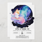 Mystieke Woodland Fox Verjaardag Kaart (Voorkant / Achterkant)