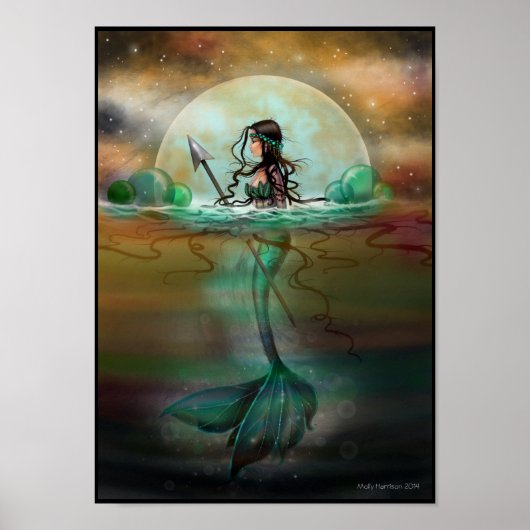 Mystieke Zee Zeemeermin Fantasy Kunst Poster (Voorkant)