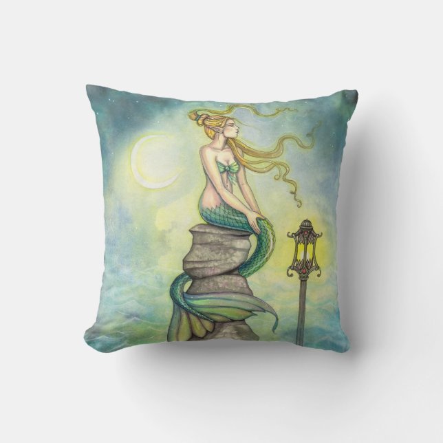 Mystieke Zeemeermin Fantasie Kunst Kussen (Voorkant)