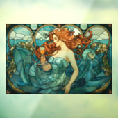 Mystieke Zeemeermin Glas in lood Venster Cling Raamsticker (Vel 3)