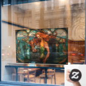 Mystieke Zeemeermin Glas in lood Venster Cling Raamsticker (Cafe Raam)