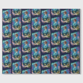 Mystieke Zeemeermin Oceaan Fantasie Blauw Zeeleven Cadeaupapier (Vlak)