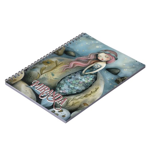 Mystieke Zeemeermin & Zee Shore Beach Oracle Custo Notitieboek (Linkerzijde)