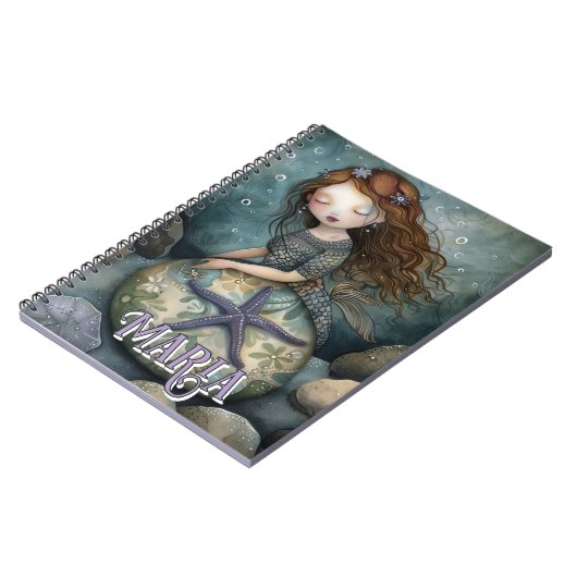 Mystieke Zeemeermin & Zeester Zee Oracle Custom Notitieboek (Linkerzijde)