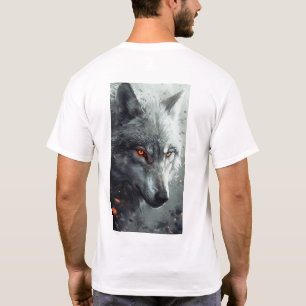 Mystieke Zilveren Wolf Howling bij de Maan T-Shirt