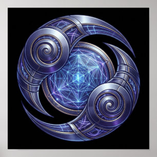 Mystieke Zodiac Hemelse Heilige Geometrie Muur Pos Poster