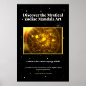 Mystieke Zodiac Mandala Art | hemelastrologie Poster (Voorkant)