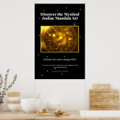 Mystieke Zodiac Mandala Art | hemelastrologie Poster (Keuken)