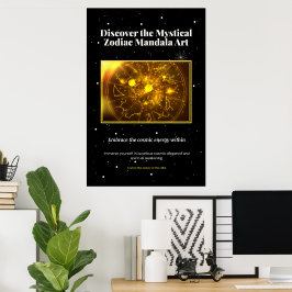 Mystieke Zodiac Mandala Art | hemelastrologie Poster
