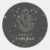 Mystieke Zodiac Tarot Hemelse Bruidsdouche Ronde Sticker (Voorkant)