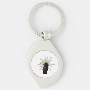 Mystieke Zon Silhouet Hemelse Artistieke T-Shirt Sleutelhanger