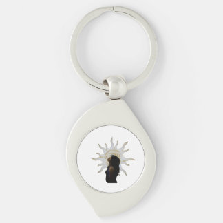 Mystieke Zon Silhouet Hemelse Artistieke T-Shirt Sleutelhanger