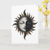 Mystieke Zonne Wenskaart Kaart (Gele Bloem)