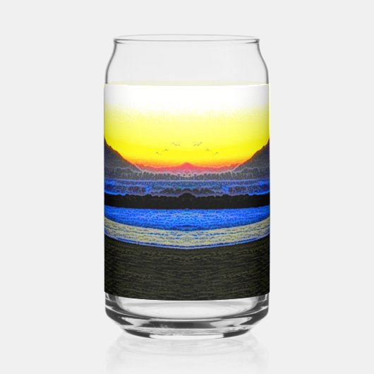 Mystieke Zonsondergang Blikvorm Glas (Voorkant)