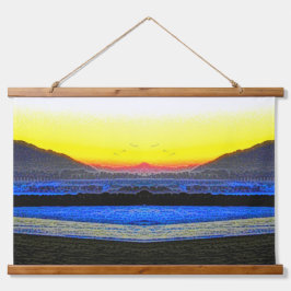 Mystieke Zonsondergang Dubbelzicht Hangend Wandkleed