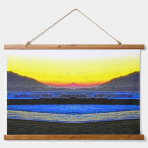 Mystieke Zonsondergang Dubbelzicht Hangend Wandkleed
