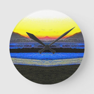 Mystieke Zonsondergang Dubbelzicht Ronde Klok