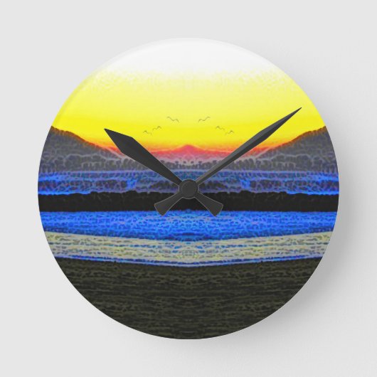 Mystieke Zonsondergang Dubbelzicht Ronde Klok (Voorkant)