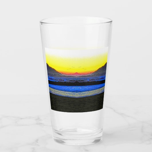 Mystieke Zonsondergang  Glas (Achterkant)