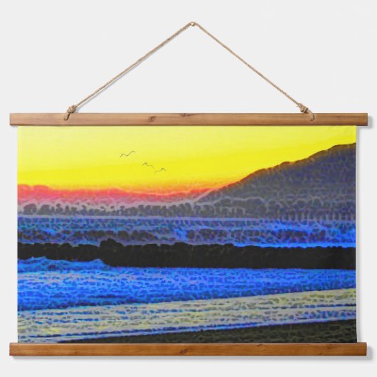 Mystieke Zonsondergang Hangend Wandkleed (Voorkant)