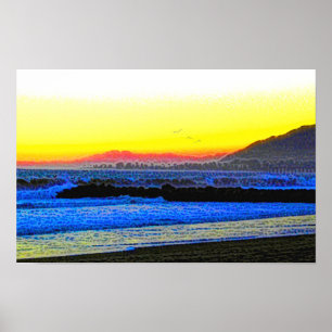 Mystieke zonsondergang poster