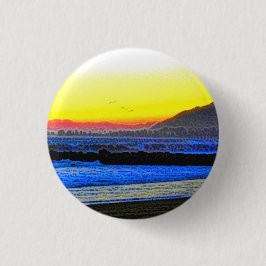 Mystieke zonsondergang ronde button 3,2 cm