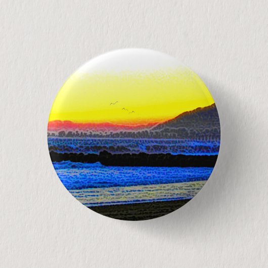 Mystieke zonsondergang  ronde button 3,2 cm (Voorkant)