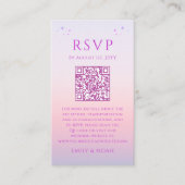 Mystieke Zonsondergang Roze Begroting QR Code RSVP Informatiekaartje (Voorkant)