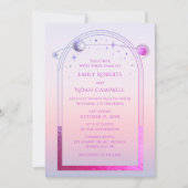 Mystieke Zonsondergang Roze Zon Maan Ster Sfeer Kaart (Voorkant)