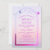 Mystieke zonsondergang Roze Zon Maan Sterren Baby  Kaart (Voorkant)