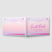 Mystieke Zonsondergang Roze Zon Maan Sterren Bruil Gastenboek (Volledig)