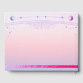 Mystieke Zonsondergang Roze Zon Maan Sterren Bruil Gastenboek (Achterkant)