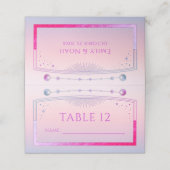 Mystieke Zonsondergang Roze Zon Maan Sterren Bruil Plaatskaartje (Buitenkant ongevouwen)