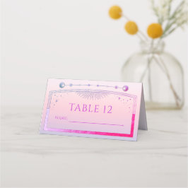 Mystieke Zonsondergang Roze Zon Maan Sterren Bruil Plaatskaartje